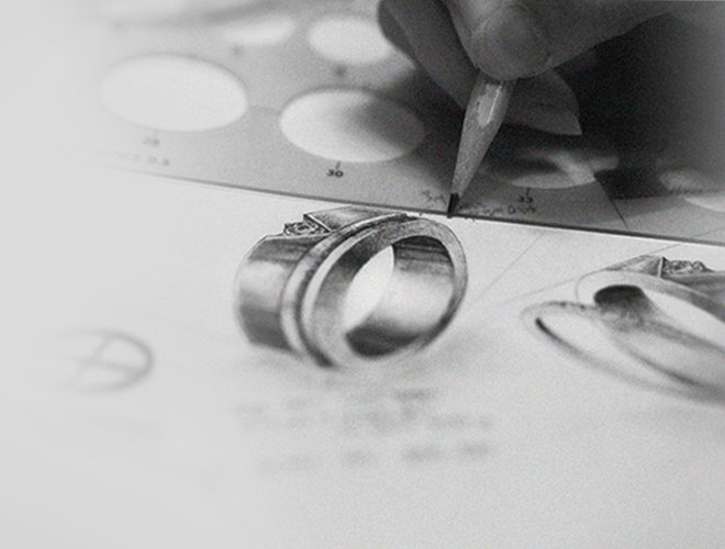 청담예물 쥬드주얼리 반지 디자인 스케치 작업을 하는 주얼리 디자이너